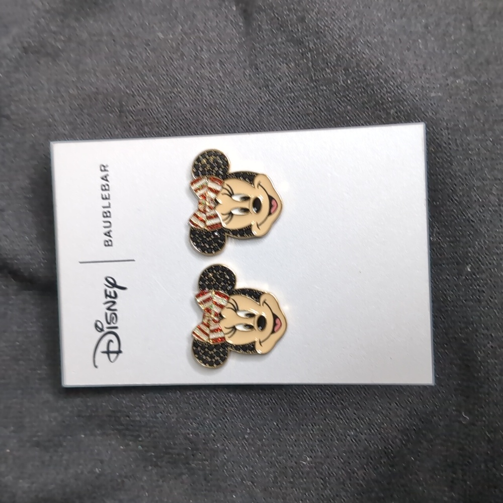 NEW...Disney X BaubleBar Black Rhinestones Minnie Mouse Ears...